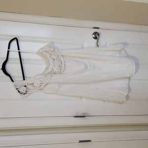 Lane Bryant 18/20 white gauze one shoulder knee length dress